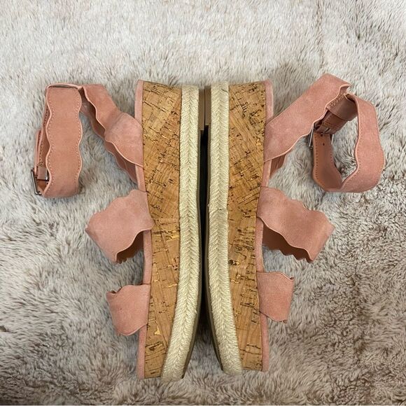 Marc Fisher Fayme Platform Scallop Sandals Women's Shoes In Coraline Women’s 7 - Picture 4 of 7